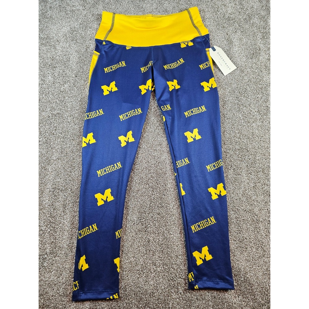 Boxercraft Michigan Wolverines Leggings Womens Small NCAA Pockets NWT